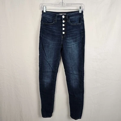 So Jegging Juniors 5/27 Blue Dark Wash Button Fly Super High Rise - Image 1 of 4