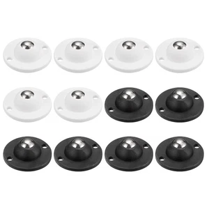 12x Kleber Mini Laufräder Drehbar Universal Lenkrolle (Weiß Schwarz) - Bild 1 von 7