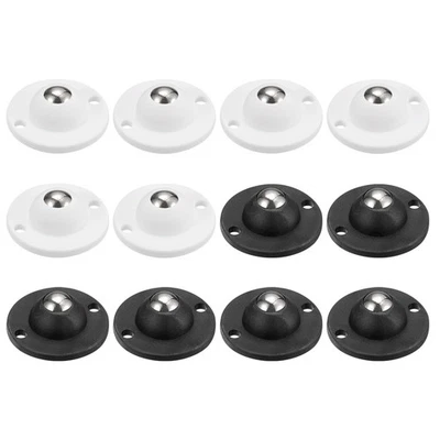 12x Kleber Mini Laufräder Drehbar Universal Lenkrolle (Weiß Schwarz) - Bild 1 von 4