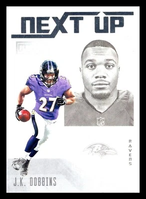 2020 Panini Playbook Next Up J.K. Dobbins #NU-13 RC Rookie Ravens - Image 1 of 2