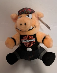 1993 HARLEY DAVIDSON WILD HOG PLUSH BIKER PIG 10" PLAY BY PLAY New With Tags - Picture 1 of 11