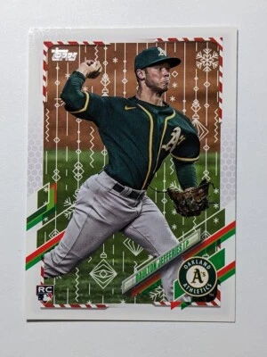 2021 Topps Holiday #HW10 Daulton Jefferies RC Oakland Athletics - Image 1 of 2