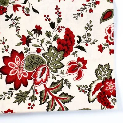 Merriment Moda Cotton Quilting Fabric Sentimental Studios FQ 18x22 Red 32891 - Image 1 of 3