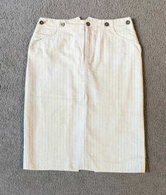 Falda con tirantes a rayas forrada etiqueta púrpura Ralph Lauren de colección para mujer - talla 6 Foto 1 de 4