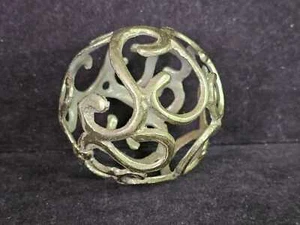 Metal Scroll Decorative Accent Ball Orb 3 1/2" Diameter - Picture 1 of 4