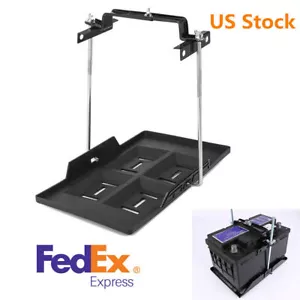 ABS Car Storage Battery Holder Hold Tray Adjustable Bracket 23cm Screw Rod - Picture 1 of 11