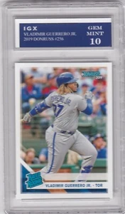 VLADIMIR GUERRERO JR. Tarjeta de novato 2019 Donurss clasificación $$ RC Blue Jays gema como nueva 10 - Imagen 1 de 1