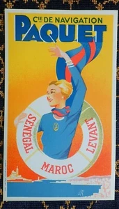 COMPAGNIE NAVIGATION PAQUET~SÉNÉGAL-MAROC-LEVANT~FEUILLET PUBLICITAIRE-C. 1930~ - Picture 1 of 1