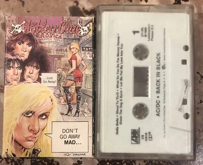 Motley Cure Don’t Go Away Mad & AC/DC Back In Black Cassette Tapes - Image 1 of 4