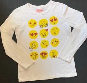 Crewcuts Girls 10 Top Emoji Graphic Long Sleeve T-Shirt - Picture 1 of 3