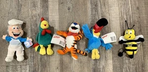 1990’s General Mills Breakfast Babies Plush Cereal Toys set of 5 - Picture 1 of 4