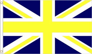 Union Jack Royal Blue & Yellow Polyester Flag - Choice of Sizes - Picture 1 of 3