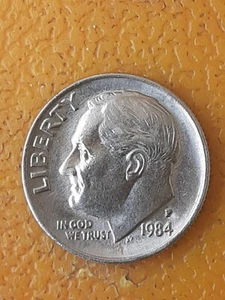 1984 P Roosevelt Dime ( AU ! ) BU! D.D.O., D.D.R. & R.P.M. / FULL BANDS !!! 👍 - Picture 1 of 21