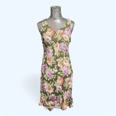 Vintage Y2K Cottagecore Silk Fairy Dress Women 8P Festival Spring Break Vacation - Image 1 of 4