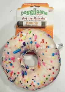 NEW Doggijuana Donut Dog Toy w/Naturally Calming Juananip Dog Nip (Refillable) - Picture 1 of 2