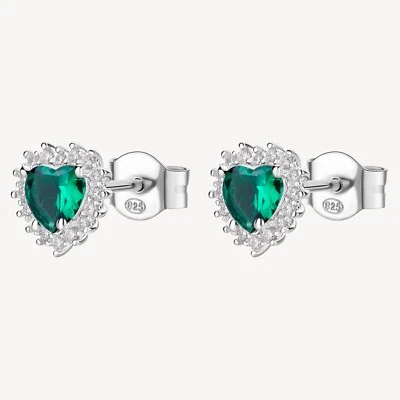BROSWAY FANCY ORECCHINI CUORE CON ZIRCONI IN ARGENTO 925 FLG45  LIFE GREEN - Immagine 1 di 4
