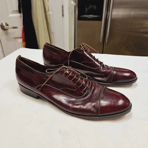 Salvatore Ferragamo Men's Padova Oxford Sz 13 B Merlot Calfskin Dress Shoe FLAW - Picture 1 of 17