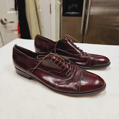 Salvatore Ferragamo Men's Padova Oxford Sz 13 B Merlot Calfskin Dress Shoe FLAW - Image 1 of 4