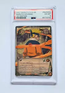 Naruto Uzumaki PSA 6 Overflowing Power 1st Edition US002 SR Naruto CCG 2007 POP1 - Picture 1 of 5