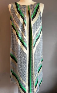 Dana Buchanan Green Stripe Shift Dress - Size L - Picture 1 of 4
