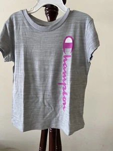 Champion Girls Authentic Athletic wear 5/6 Gray Logo Is Pink - Picture 1 of 4