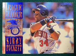 Kirby Puckett 1995 Fleer League Leaders  #3 Minnesota Twins Hall of Fame HOF