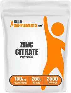 Polvo de citrato de zinc BulkSupplements - 100 mg por porción - Imagen 1 de 12