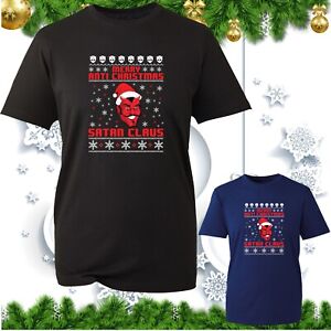 Merry Anti Christmas T-Shit Satan Claus Funny Horror Xmas Party Wear Unisex Top