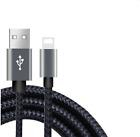 3 m geflochtenes USB schnelles Ladegerät für iPhone Kabel 8 XR 11 12 13 Pro Max schwarz