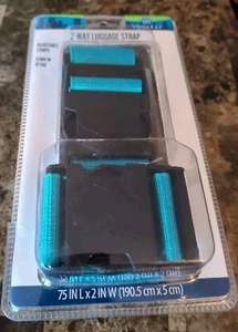 Protege 2-Way Travel Luggage Adjustable Strap Blue Fits Suitcases up to 74" NEW - Picture 1 of 2