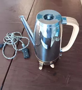 Vtg .MCM Cory DAP Stainless Steel Electric Percolator Gold Base ALL ORIGINAL - Picture 1 of 9