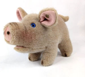 Cerdo de Peluche Steiff Jolan Botón en Oreja Ojos Azules Hecho en Alemania Lechón De Colección - Imagen 1 de 8