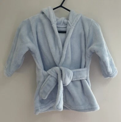 Bebé Niño Lindo Elefante Capucha Acogedor Súper Suave Vellón Albornoz Azul 0-9 Meses Foto 1 de 4