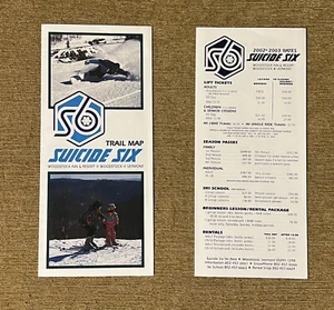 Folleto de esquí SUICIDE SIX 2002-03 nombre perdido mapa de senderos Woodstock VERMONT recuerdo - Imagen 1 de 4