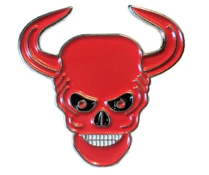 Death Skull Horned Devil 666 Fast Biker Rocker Metal Enamel Motorcycle Badge NEW - Picture 1 of 1
