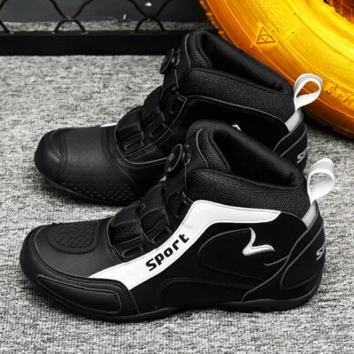 Motorcycle Boots Men Touring Ankle Sneakers Off Road Riding Motorbike Shoes Red - Image 1 of 4