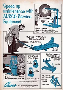 1968 Ausco Hydraulic Service Jack Shop Crane End Lift Original Color Ad - Picture 1 of 1