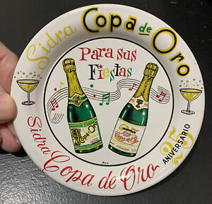 1961 Vintage Copa De Oro Sidra Tip Tray Advertising Sign Mexico Champagne ?