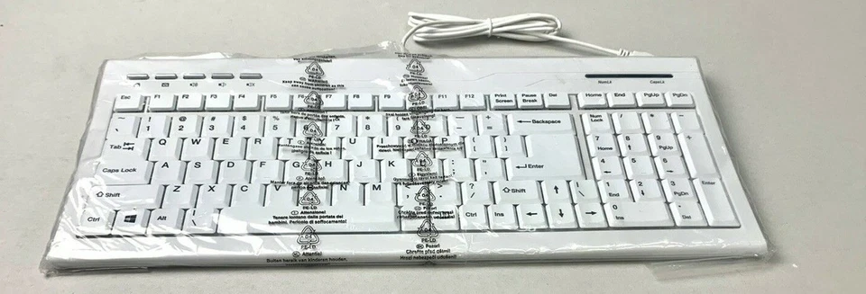 Unbranded Computer White Keyboard WK30 USB 15.5" - Image 1 of 4