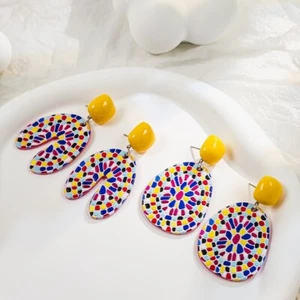 Bohemian Drop Colorful Earrings Dog Classic Vibrant Earrings Book Lovers - Picture 1 of 19