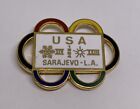 Team USA Winter Olympics Sarajevo Yugoslavia LA 1984 Rings Lapel Pin (160)