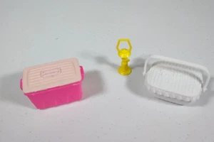 Vintage 90s Barbie Accessories: Country Ride Bicycle Basket, Cooler, & Lantern - Picture 1 of 11