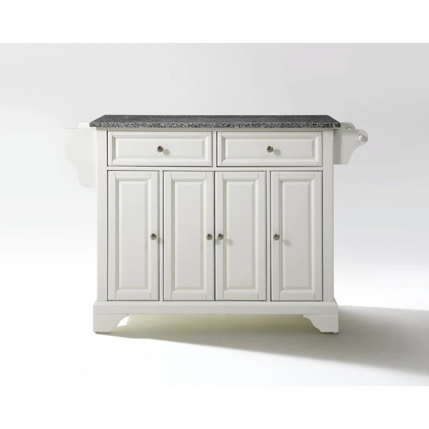 Crosley Lafayette Kitchen Island With Solid Granite Top in White KF30003BWH