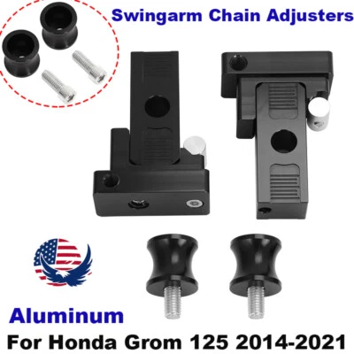 For Honda Grom 125 Aluminum Swingarm Chain Adjusters with Spools Kit 2014-2021 - Изображение 1 из 4