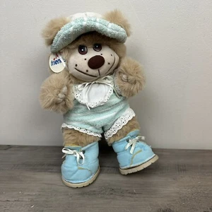 Trappers Bear Plush Teddy Towel Dress Outfit Boots Hat Vtg 80s Stuffed Animal - Picture 1 of 10