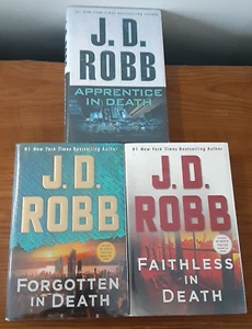JD Robb In Death LOT of 3 HC 1st Books Faithless Forgotten Apprentice #43, 52-53 - Picture 1 of 17