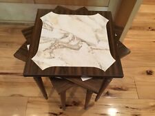 Vintage MCM Set Of 3 Faux Marble Formica Nesting Stacking Tables