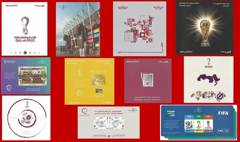 All 11 New Stamps Issue Bulletin / Brochure - Qatar 2022 FIFA World Cup Soccer Cover