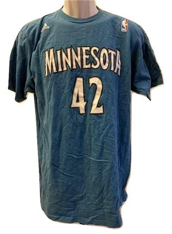 New Minnesota Timberwolves #42 Mens Size L Large Blue Adidas Shirt Cover