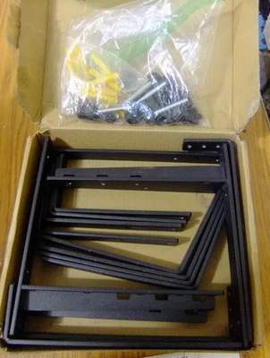 Adjustable Heavy Duty Iron Planter Box Brackets 4 Pack for Railings - Image 1 of 4